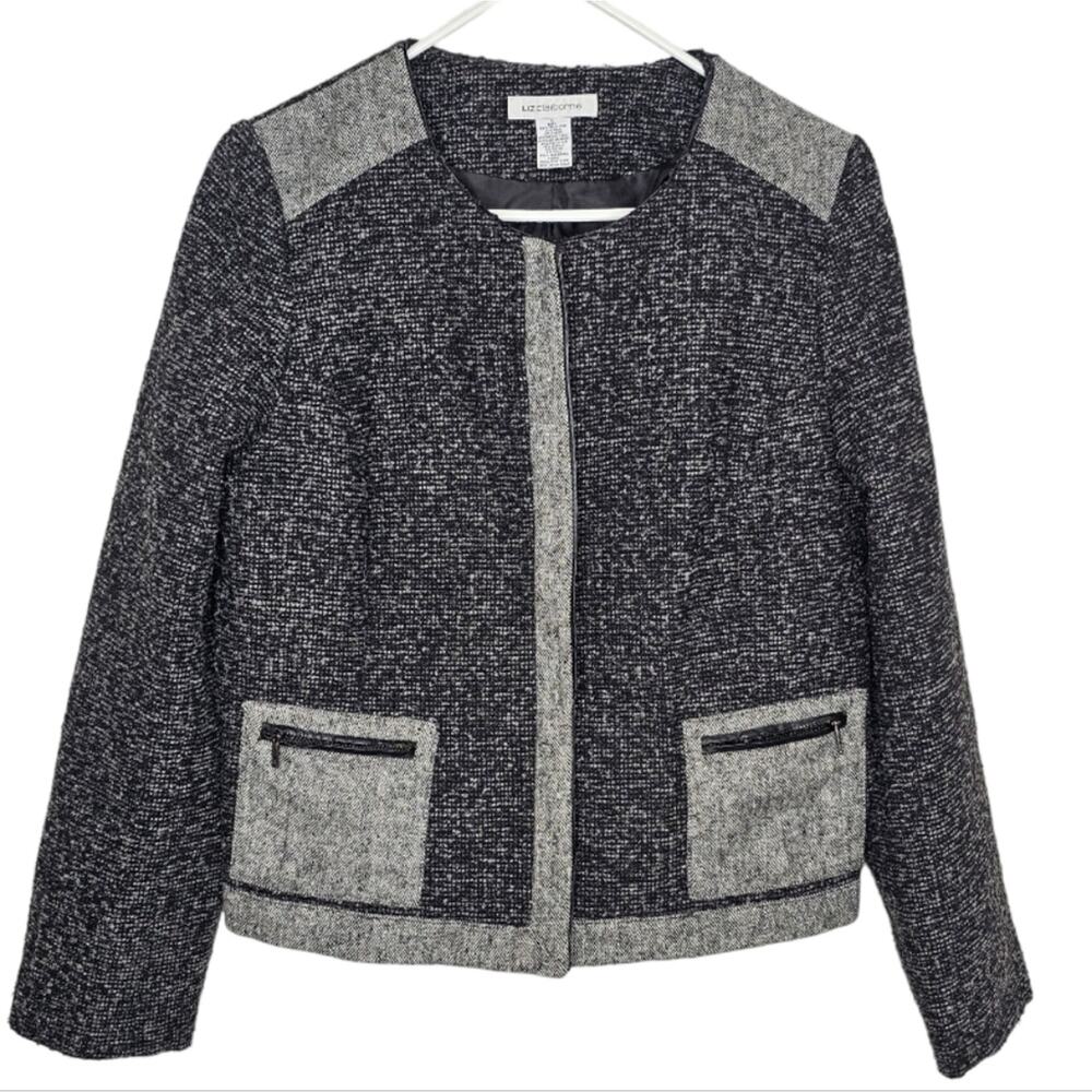 Liz Claiborne Wool Blend Zip Up Pocketed Jacket *FLAW*